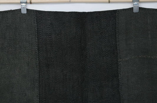 8x10 Vintage Hemp Patchwork Rug, Dark Green Handmade Turkish Area Rug, Minimal Oversized Floor Decor