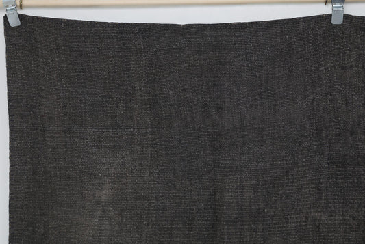 8x10 Vintage Hemp Patchwork Rug, Brown Handmade Turkish Area Rug, Minimal Oversized Floor Decor