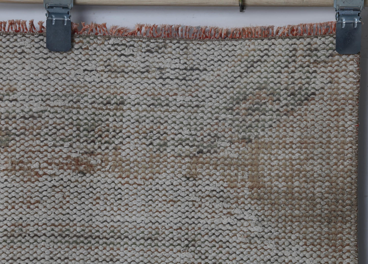 2x7 Vintage Turkish Runner Rug, Ivory Distressed Hallway Rug, Handmade Wool Cotton Narrow Carpet