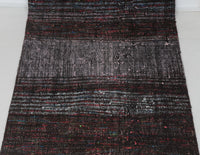 Vintage Turkish Wool Cotton Flatweave Runner Rug, Black Red Striped (2x12) - photo 10 of 10