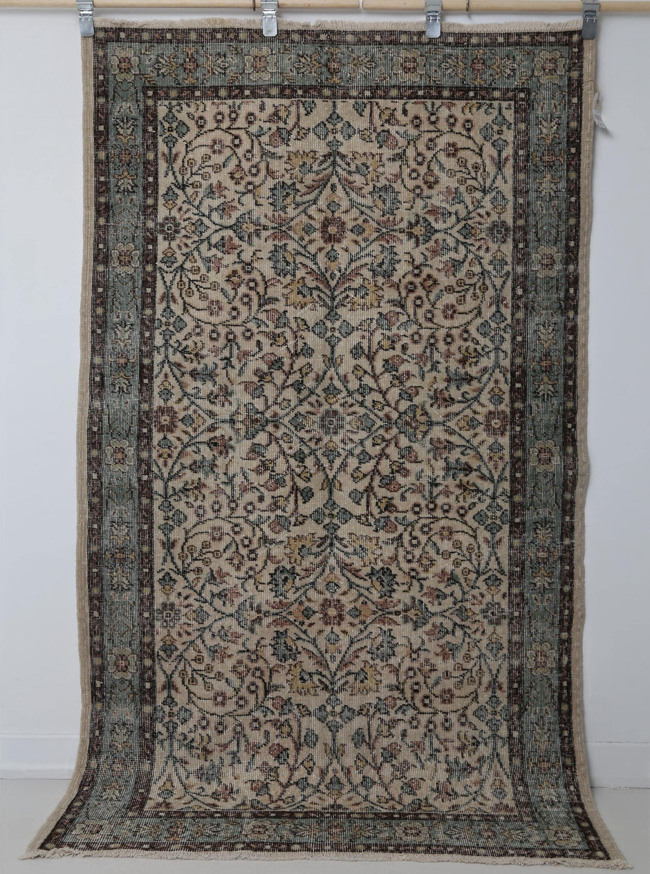 Traditional floral motif detail, Turkish floral rug