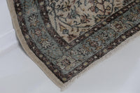 Vintage Turkish Wool Cotton Runner Rug, Beige Green Floral (4x7, 3'10" x 6'8") - photo 6 of 10