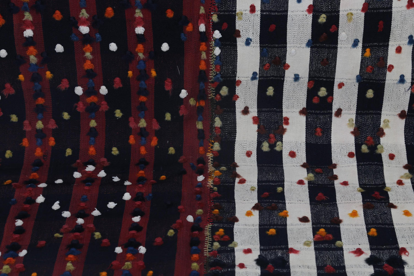 6x8 Vintage Kilim Curtain Rug, Red Black Striped Handmade Flatweave, Boho Wool Cotton Area Rug