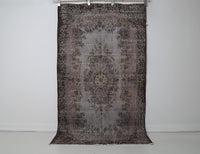 Vintage Turkish Wool Cotton Rug, Gray Pink (4x7) - photo 2 of 10