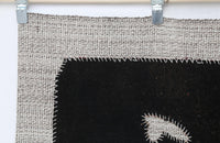 Vintage Turkish Tapestry Rug, Black Solid Wall Hanging (3'5" x 4'1") - photo 3 of 8