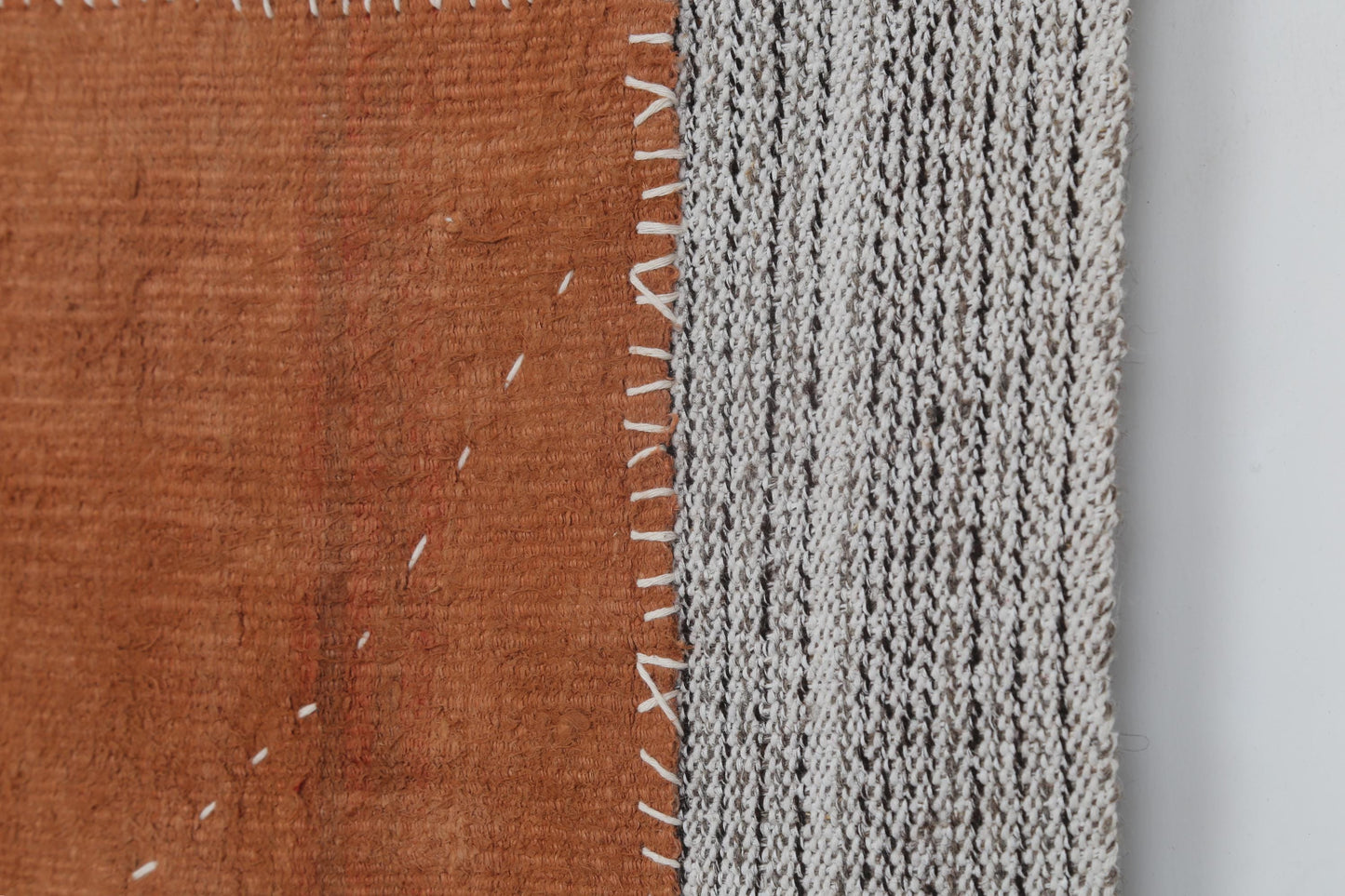 3x4 Vintage Turkish Tapestry Rug, Orange Hemp Wool Wall Hanging, Handmade Tribal Textile Art