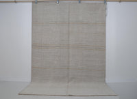 Vintage Turkish Hemp Rug, White Beige Striped (5x8) - photo 1 of 9