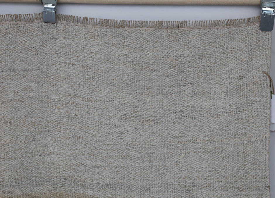 Natural hemp texture detail on handmade area rug