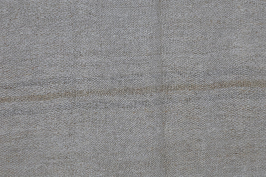 5x8 Vintage Hemp Rug, White Beige Striped Turkish Flatweave Area Rug, Handmade Natural Hemp Rug