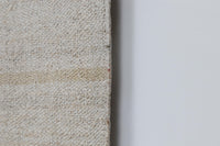 Vintage Turkish Hemp Rug, White Beige Striped (5x8) - photo 8 of 9