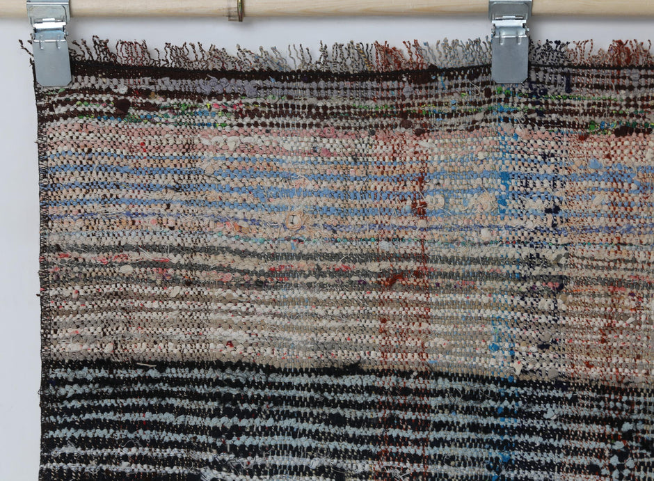 Wool cotton flatweave detail on handmade long runner