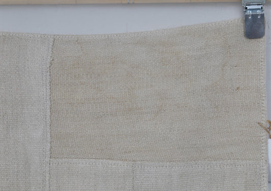 2x8 Vintage Hemp Patchwork Runner Rug, Beige Neutral Hallway Rug, Handmade Turkish Minimalist Long Runner