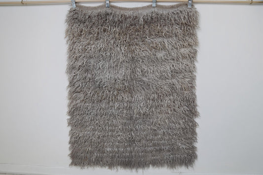 5x4 Vintage Turkish Tulu Rug, Handwoven Filikli Wool Rug, Long Pile Anatolian Tribal Textile, Luxury Wall or Floor Decor