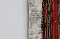 Vintage Turkish Tapestry Rug, Red Striped Wall Hanging (3'2" x 4'3") - photo 8 of 10