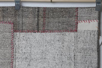 Vintage Turkish Wool Cotton Kilim Runner Rug, Black White (4x7) - photo 3 of 9