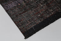 Vintage Turkish Wool Cotton Flatweave Runner Rug, Black Red Striped (2x12) - photo 9 of 10