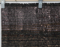 Vintage Turkish Wool Cotton Flatweave Runner Rug, Black Red Striped (2x12) - photo 3 of 10