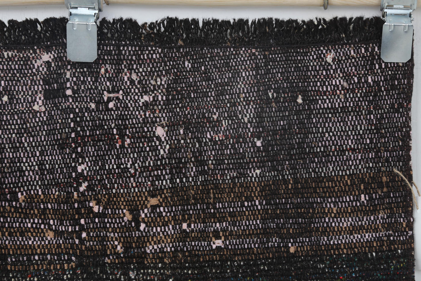 2x12 Vintage Turkish Flatweave Runner Rug, Black Red Striped Hallway Rug, Handmade Wool Cotton Long Runner
