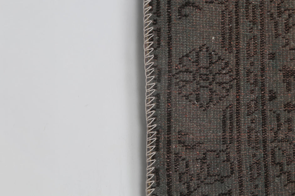 2x8 Vintage Patchwork Runner Rug, Brown Beige Handmade Hallway Rug, Wool Cotton Flatweave Carpet