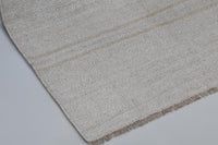 Vintage Turkish Hemp Rug, White Beige Striped (5x8) - photo 6 of 9