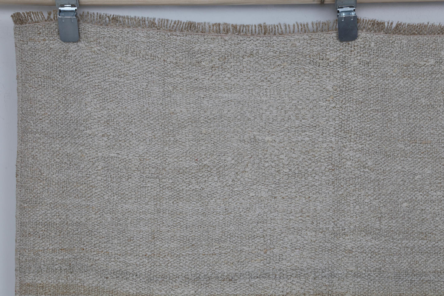 5x8 Vintage Hemp Rug, White Beige Striped Turkish Flatweave Area Rug, Handmade Natural Hemp Rug