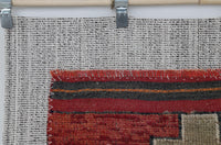 Vintage Turkish Tapestry Rug, Orange Red Medallion Wall Hanging (3'4" x 4'5") - photo 3 of 8
