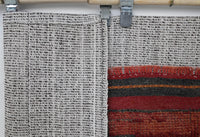 Vintage Turkish Tapestry Rug, Orange Red Medallion Wall Hanging (3'4" x 4'5") - photo 8 of 8