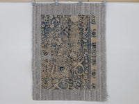 Vintage Turkish Tapestry Rug, Blue Beige Floral Wall Hanging (3'5" x 4'5") - photo 2 of 9