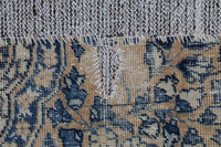 Vintage Turkish Tapestry Rug, Blue Beige Floral Wall Hanging (3'5" x 4'5") - photo 7 of 9