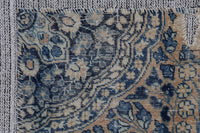 Vintage Turkish Tapestry Rug, Blue Beige Floral Wall Hanging (3'5" x 4'5") - photo 4 of 9