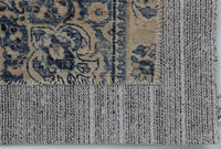Vintage Turkish Tapestry Rug, Blue Beige Floral Wall Hanging (3'5" x 4'5") - photo 8 of 9