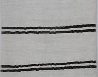 Vintage Turkish Wool Hemp Runner Rug, Black White Striped Minimalist (2x6) - photo 6 of 9