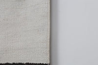 Vintage Turkish Wool Hemp Runner Rug, Black White Striped Minimalist (2x6) - photo 9 of 9