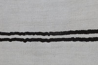 Vintage Turkish Wool Hemp Runner Rug, Black White Striped Minimalist (2x6) - photo 7 of 9