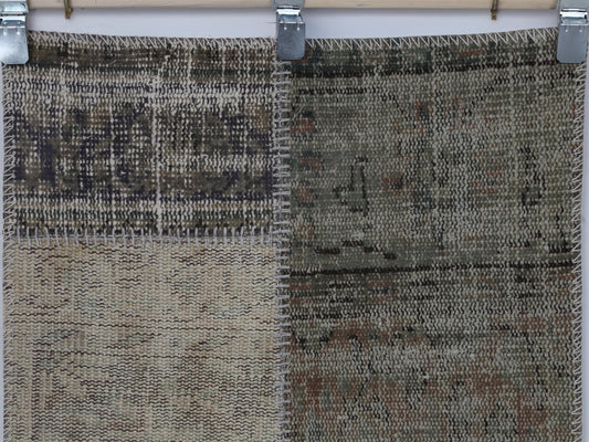 2x7 Vintage Turkish Patchwork Runner Rug, Multicolor Hallway Rug, Handmade Wool Cotton Long Runner Decor