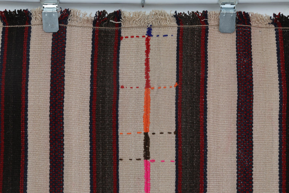 5x8 Vintage Turkish Kilim Runner Rug,  Striped Rug, Handmade Cotton Flatweave