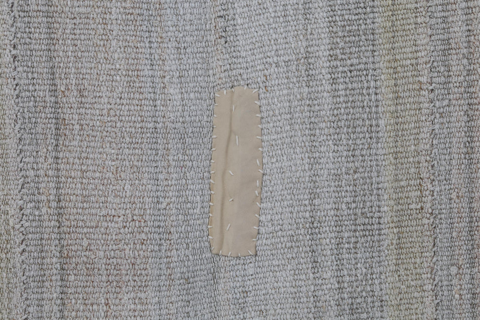 5x7 Vintage Hemp Rug, Beige Striped Neutral Area Rug, Handmade Flatweave Turkish Hemp Decor