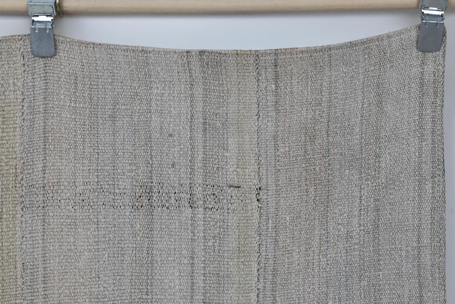 5x7 Vintage Hemp Rug, Beige Striped Neutral Area Rug, Handmade Flatweave Turkish Hemp Decor