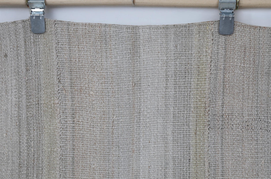 5x7 Vintage Hemp Rug, Beige Striped Neutral Area Rug, Handmade Flatweave Turkish Hemp Decor