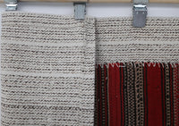 Vintage Turkish Tapestry Rug, Red Striped Wall Hanging (3'2" x 4'3") - photo 10 of 10