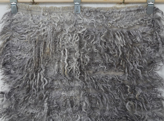5x3 Vintage Turkish Tulu Runner Rug, Handwoven Filikli Wool Textile, Long Pile Gray Anatolian Rug, Hallway Decor