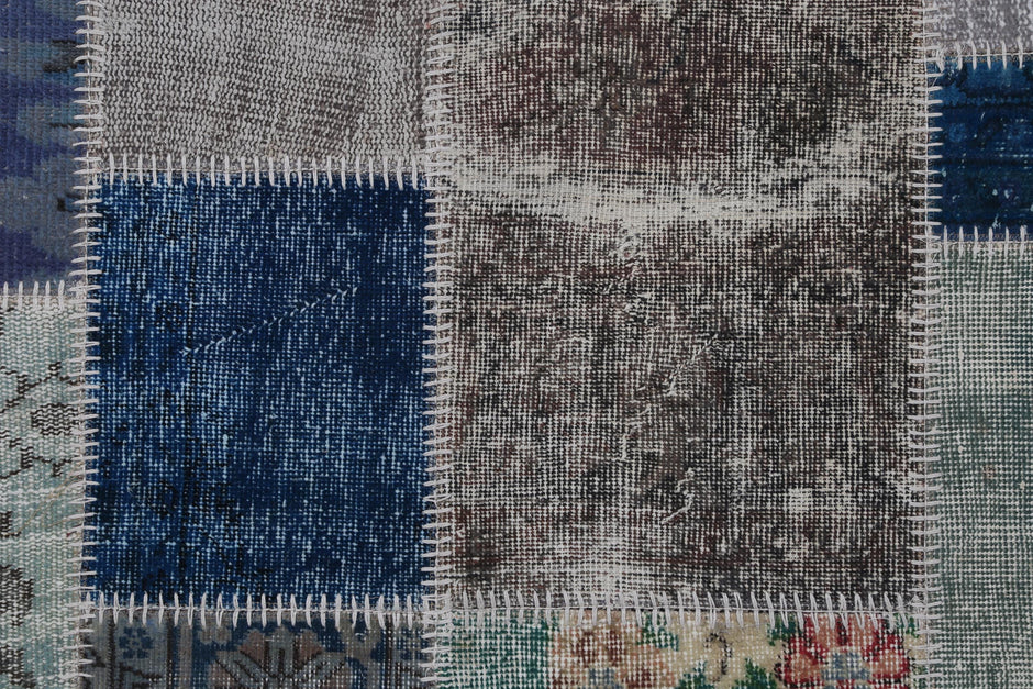 4x6 Vintage Turkish Patchwork Tapestry Rug, Multicolor Wool Cotton Textile Wall Hanging, Woven Wall Art