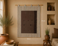 Vintage Turkish Tapestry Rug, Brown Solid Wall Hanging (3'4" x 4'5") - photo 1 of 7