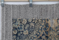 Vintage Turkish Tapestry Rug, Blue Beige Floral Wall Hanging (3'5" x 4'5") - photo 3 of 9