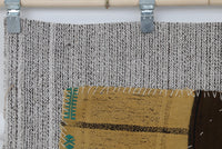 Vintage Turkish Tapestry Rug, Brown Color Block Wall Hanging (3'5" x 4'3") - photo 2 of 8