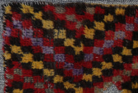 Vintage Turkish Tapestry Rug, Red Orange Chevron, Cotton Wool Wall Hanging (3'6" x 4'2") No. 248774 - photo 4 of 9