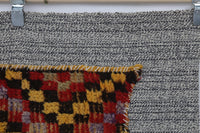 Vintage Turkish Tapestry Rug, Red Orange Chevron, Cotton Wool Wall Hanging (3'6" x 4'2") No. 248774 - photo 5 of 9