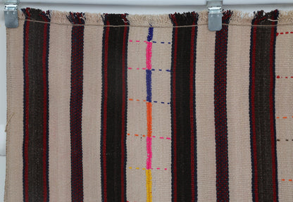 5x8 Vintage Turkish Kilim Runner Rug,  Striped Rug, Handmade Cotton Flatweave