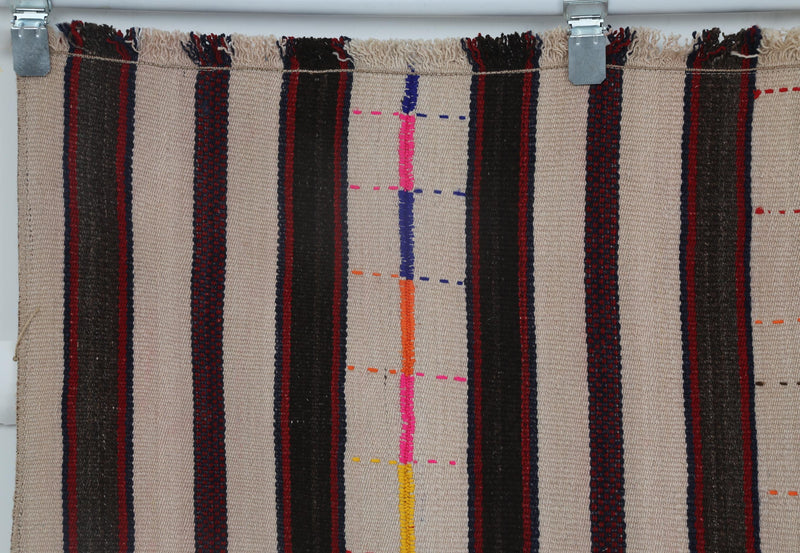 5x8 Vintage Turkish Kilim Runner Rug,  Striped Rug, Handmade Cotton Flatweave