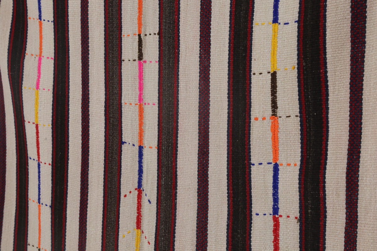 5x8 Vintage Turkish Kilim Runner Rug,  Striped Rug, Handmade Cotton Flatweave